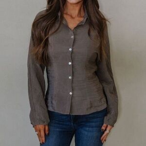 Elegant Taupe Button-Down Shirt